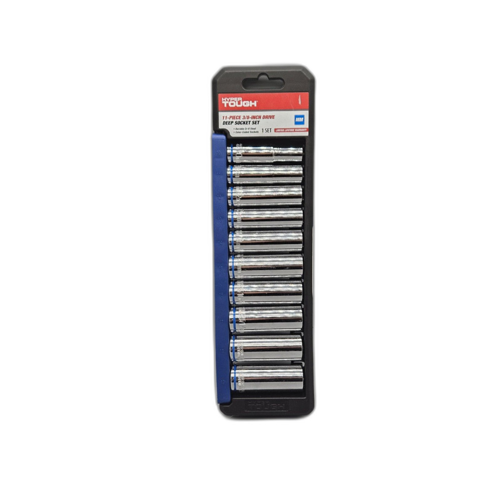 Hyper Tough Deep Socket Set 11-Piece 3/8-Inch Drive MM One Size